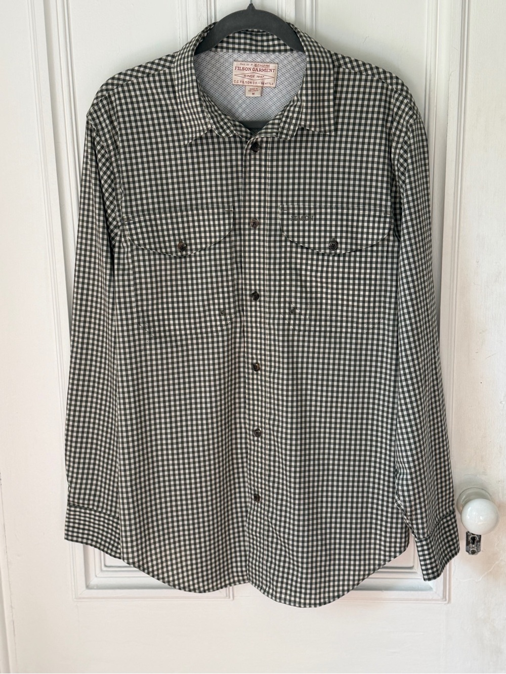 Men’s Filson Twin Lakes Checked Long Sleeve Button Front Sport Shirt Medium
